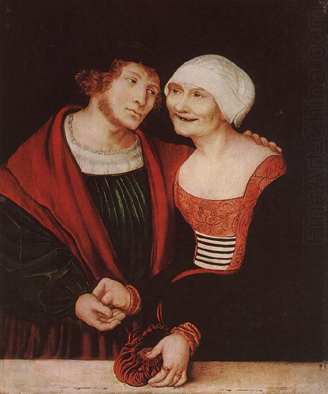 CRANACH, Lucas the Elder Amorous Old Woman and Young Man gjkh china oil painting image
